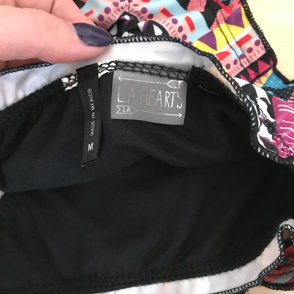 [LA Hearts] 2 Piece Bikini Ruched Bottom - Picture 4 of 6